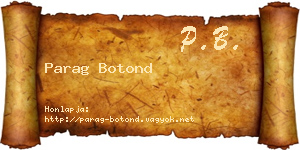 Parag Botond névjegykártya